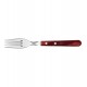 Jogo 6 Garfos Polywood Jumbo Aço Inox Tramontina Com Cabo De Madeira Vermelho